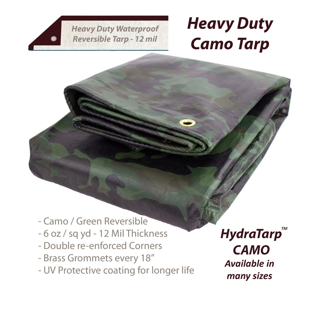 HydraTarp® Heavy Duty Waterproof Camo Tarp